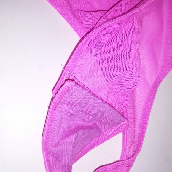 Auden Pink Lace Teddy Bodysuit XS Criss Cross Back NWT - Picture 10 of 12